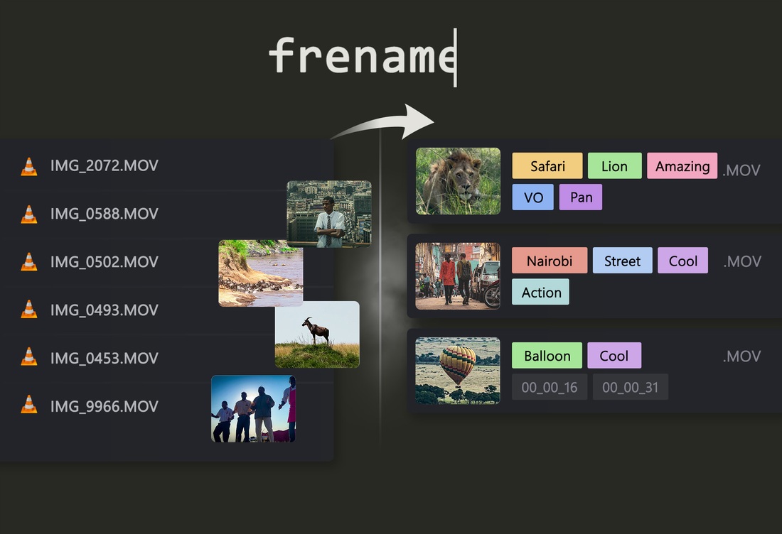 frename: a clip gets tags, the tags become the file name