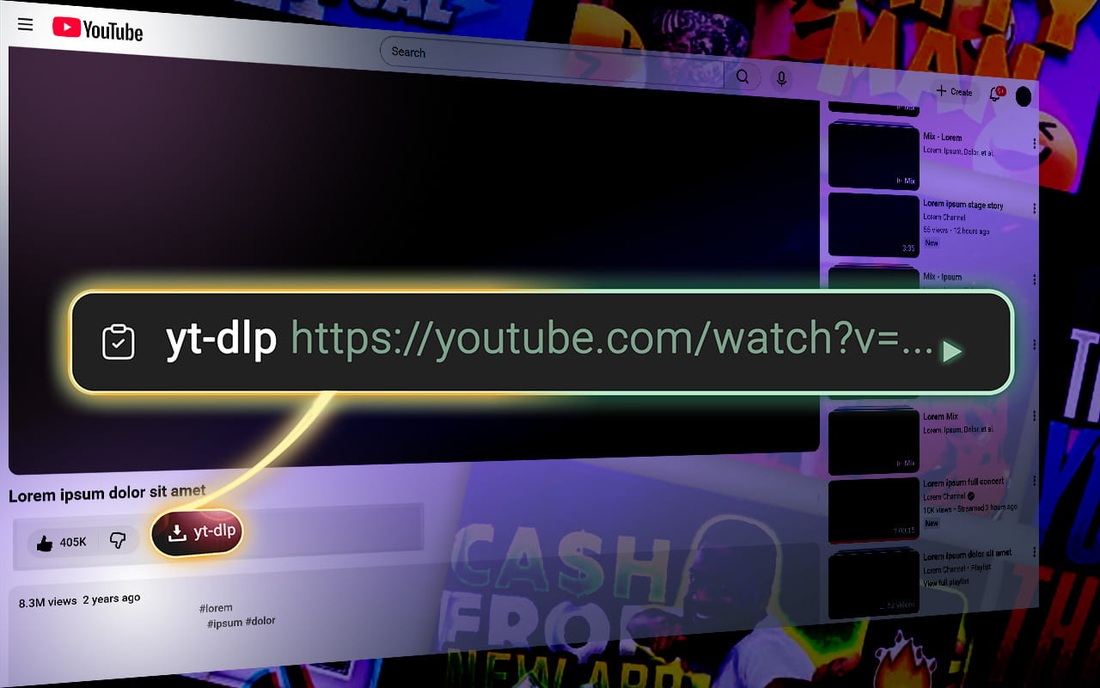 The yt-dlp button under a YouTube video